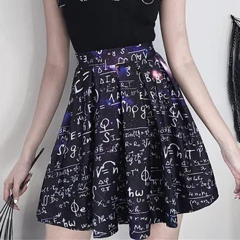 

Letter Print Pleated Skirt Women Harajuku New Fashion 2020 Preppy Style Girl Black Mini Skirts High Waist A Line Streetwear