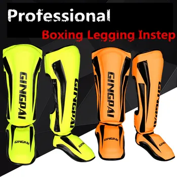 Jeugd/Volwassen Mma Boksen Scheenbeschermers Kickboksen Enkel Ondersteuning Apparatuur Karate Protectors Voet Schacht Sanda Muay Thai Leggings Deo
