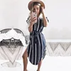 Summer Women Dress Elegant Party White Dresses Boho Style Geometric Print Beach Dress With Belt Vestidos de fiesta Plus Size 3XL ► Photo 2/6