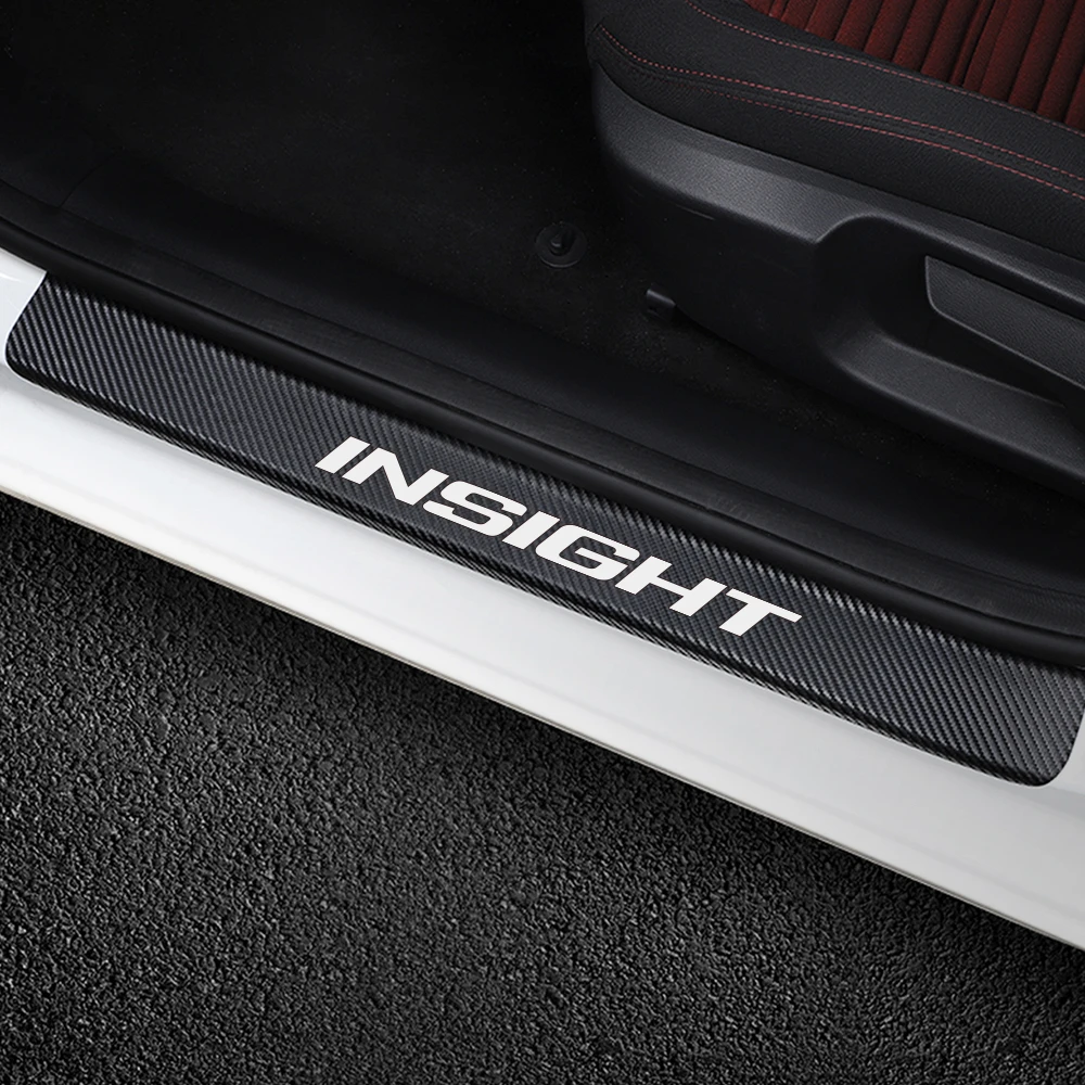 

4PCS For Honda Insight Car Door Sills Scuff Pedal Cover Sticker Auto Scuff Plate Scratch Protector Decal Car Tuning Accessories