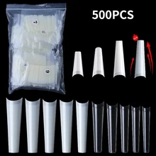 

False Nails Long/Tips Half Cover Nail Tips European and American French False Nails Natural Color 500 Piece Bag Armor Piece