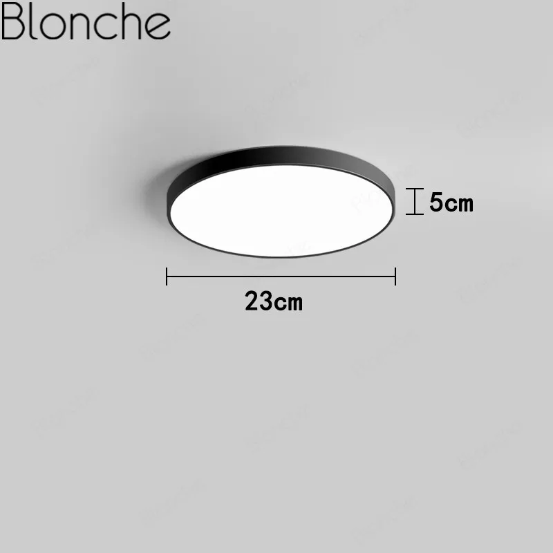 Black23cm Современные светодиодные потолочные светильники, круглый потолочный светильник для гостиной, спальни, ванной комнаты, кухни, светодиодный светильник, подвесной светильник - Цвет корпуса: Black23cm