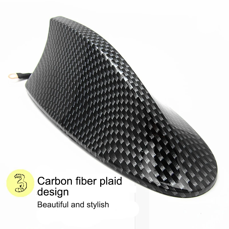 Carbon Fiber Car Shark Fin Antenna Shark Fin Roof FM AM Radio Aerial Car Decoration Car Accessories Auto Exterior Parts