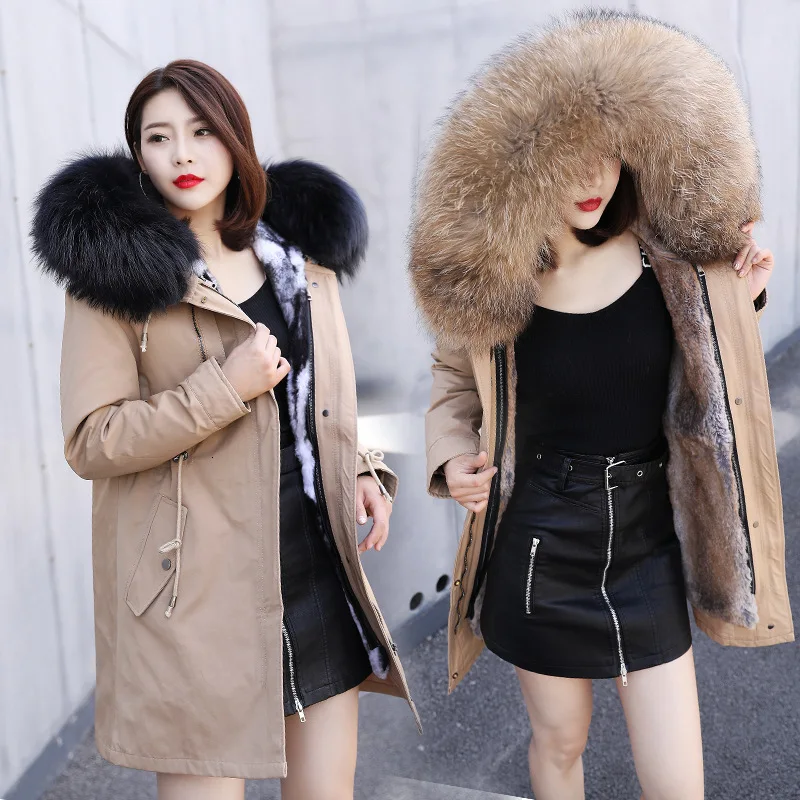 Зимнее женское пальто, парка с натуральным мехом, Женская парка с капюшоном из натурального меха, длинное роскошное Модное теплое пальто для женщин, высокое качество, новое поступление