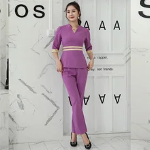 

Spring Beauty uniform Spa uniforms Thailand Massage garment Fashion Slim health Overalls set wholesale Beauty salon Work clothes