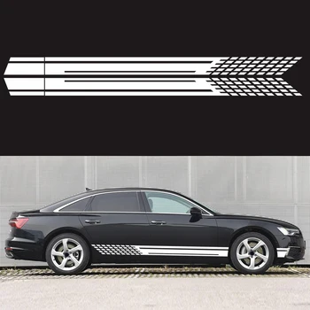 

Body Racing Car Sticker Side Door Long Striped Pattern Waterproof Removable Replacement Parts