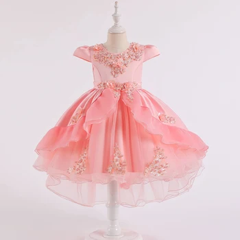 

2020 Summer Beading Dress Costume Kids Dresses For Girls Children Flower Party And Wedding Dress Princess Tutu Dress Birthday