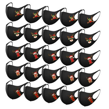 

5/10/25pcs Adult Face Mask Christmas Print Masks Fabric Facial Mask For Protection Mouth Caps mascarillas reutilizable маска