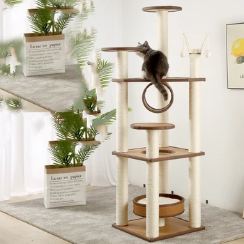 

Cat Climbing Litter Tree Scratching Small Shelf Jumping Woodcat toy respirador cat scratchfor cats cat toy