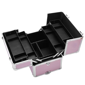 

Multifunction 3 in 1 Aluminum Cosmetic Makeup Case Tattoo Box Storage Organizer Trolley Travel Cosmetic Bag Women Makeup Bags