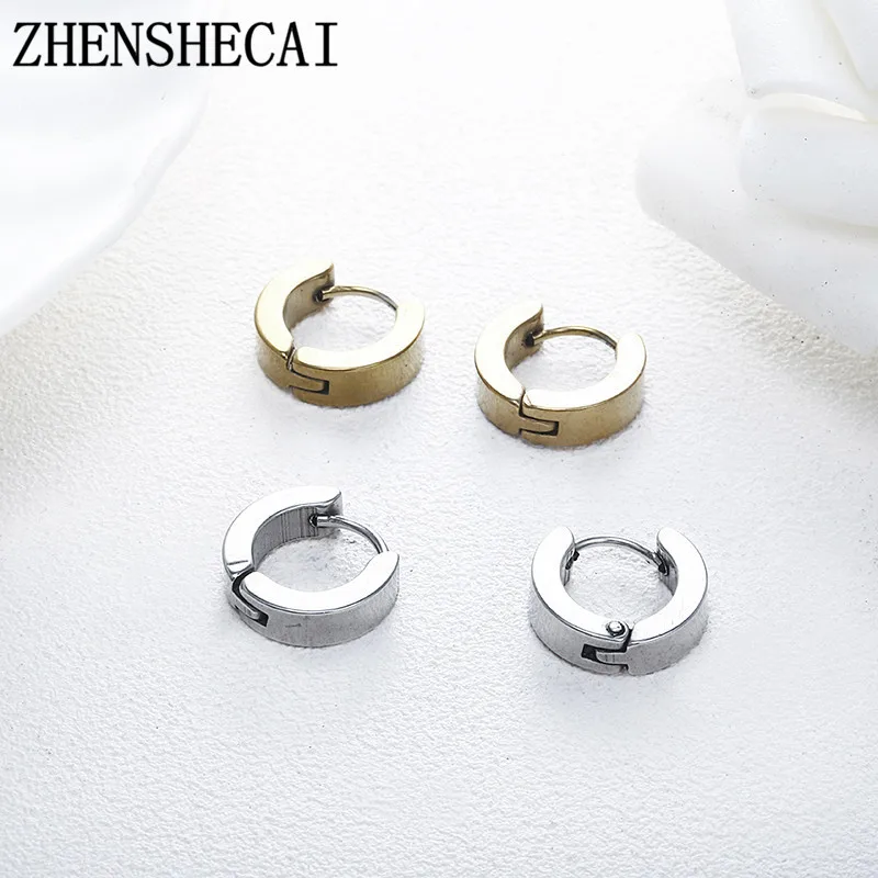 Хит продаж простые круглые серьги Серебряное золото кольцо из нержавеющей стали