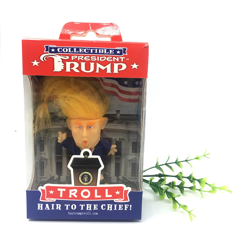 Имитация Дональда Трампа костюм Фигурка Тролля 6 см забавные длинные волосы президент фигурка Настольный автомобиль декоративная отделка изделия в цветной коробке