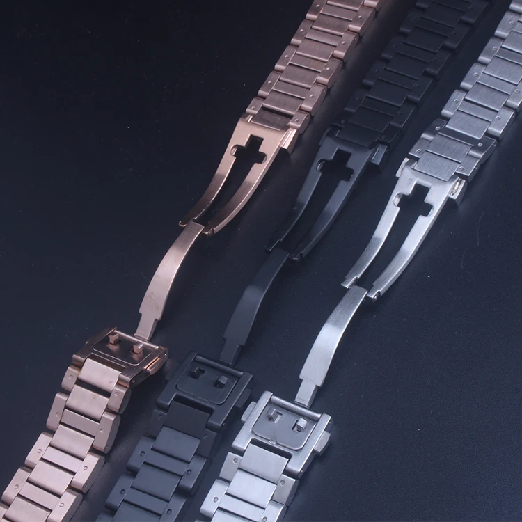 Твердый ремешок из нержавеющей стали 22 мм Мужские часы серебро черный розовое золото ремешок замена стальные часы полосы для бирки