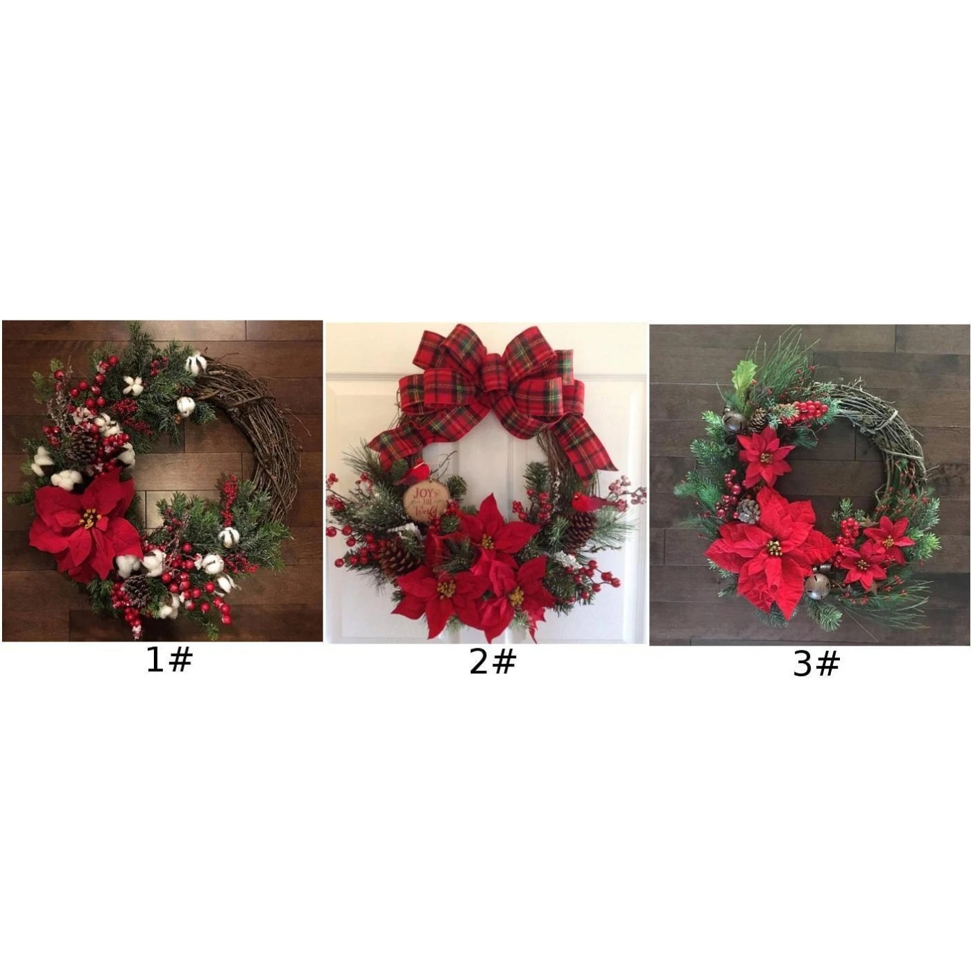 Christmas Garland Xmas Wreath Tree Kitchen Ornaments Plant Rattan Circle Wall Door christmas decorations for home Wedding Party
