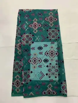 

Fashion green African Lace Fabric 5yards High Quality French Mesh Swiss Voile Nigerian Lace Fabrics for Dress FB423S43