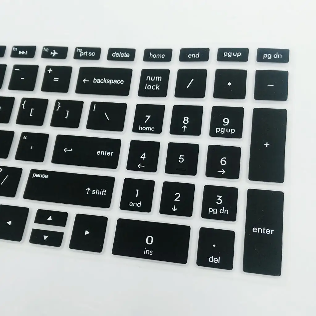 2Pieces High invisible Keyboard Protector Skin Cover For HP 15.6'' BF Laptop Black