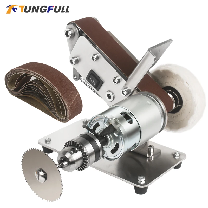 

220V Knife Sharpener Mini Electric Sander DIY Sander Belt Electric Grinding Machine Belt Grinder Cutter Edges Sharpener