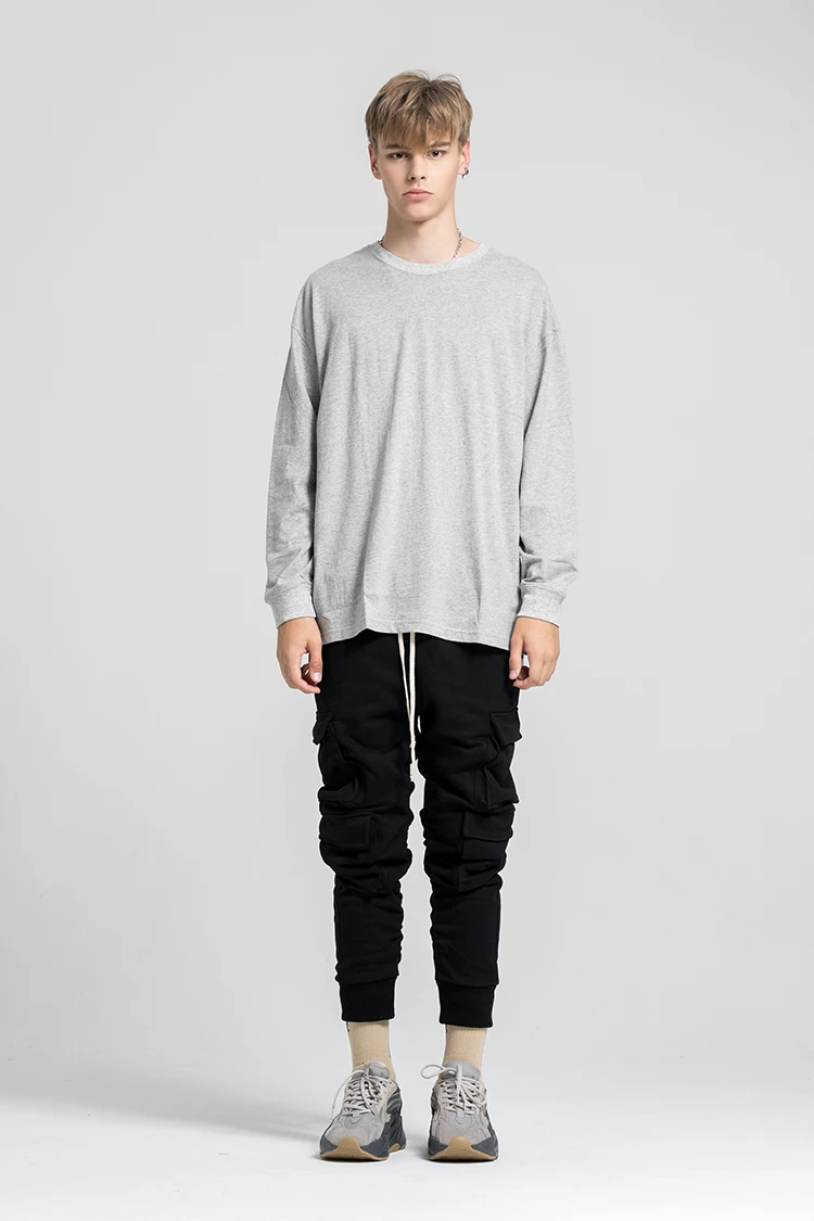 QoolXCWear,, осенняя хлопковая футболка для мужчин/wo, Мужская футболка, передняя, короткая, задняя, длинная, хип-хоп, футболка с длинным рукавом, удлиненные футболки