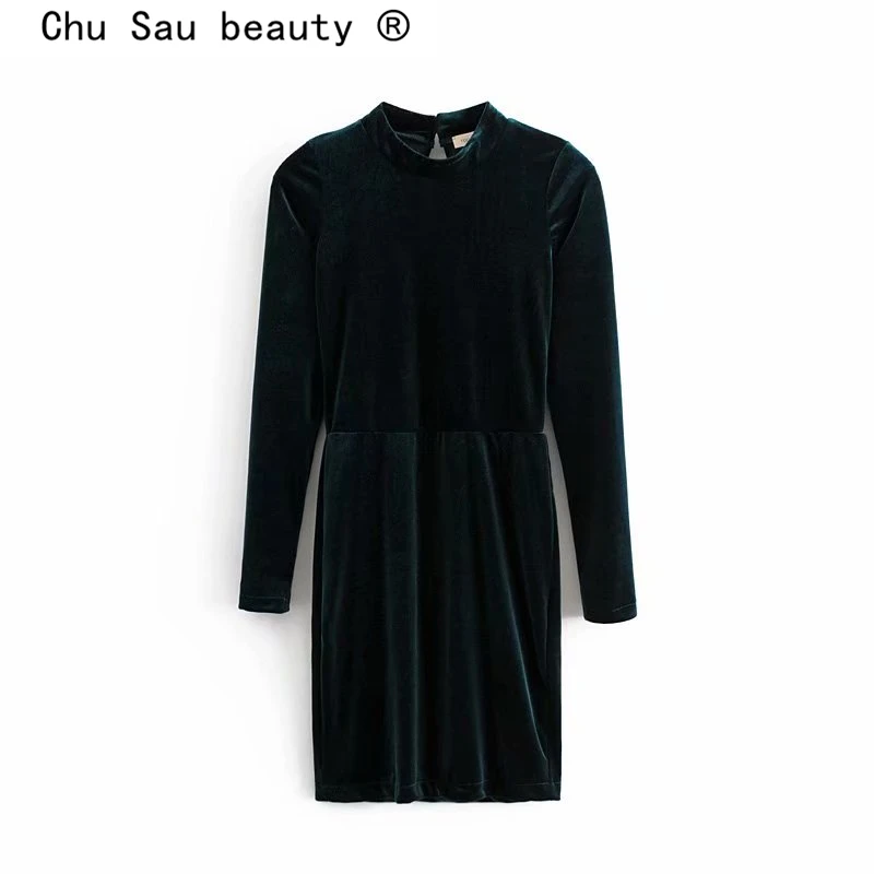 Винтажное шикарное однотонное платье-миди Chu Sau женские Платья-мини в стиле High Street