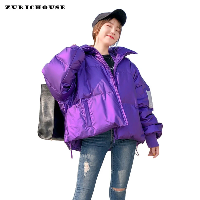 

ZURICHOUSE 2019 Women's Down Parka Winter Short Duck Down Coat Fashion Candy Colors Loose Warm Winter Jacket Woman