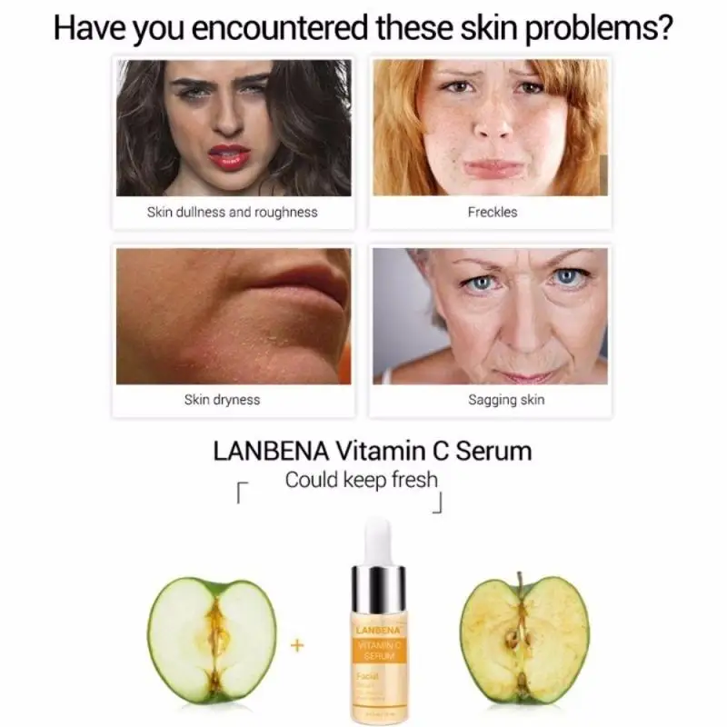 Hyaluronic Acid Vitamin C Serum Liquid Anti-wrinkle Anti Aging VC Face Serum Fade Dark Spot Freckle Removal Acne Scars Essence