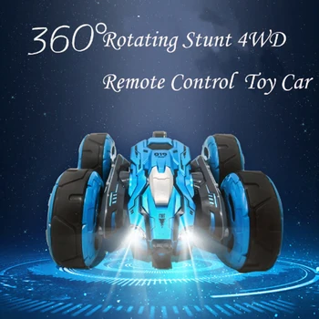 

4WD 360 ° Rotating Stunt Car 2.4G remote control toy car 4.8V 400mah rechargable battery Creative Funny Toys for Kids