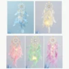 2021 Heart-shaped Lighted Dream Dream Catcher Hand Bohemian Style Handmade LED Lamp Wall Hanging Romantic Girly Heart Decoration 3