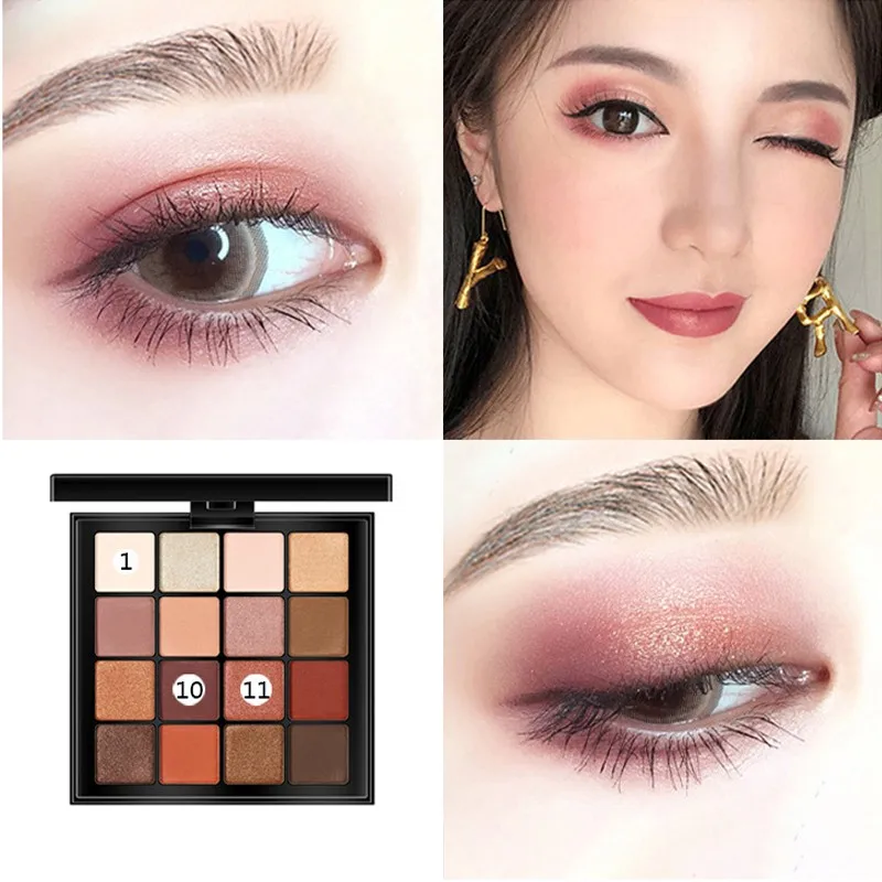 16 Color Eyeshadow Marble Dish Eye Makeup Waterproof Mineral Powder Shimmer Eye Shadow Make up Palette Cosmetics For Women