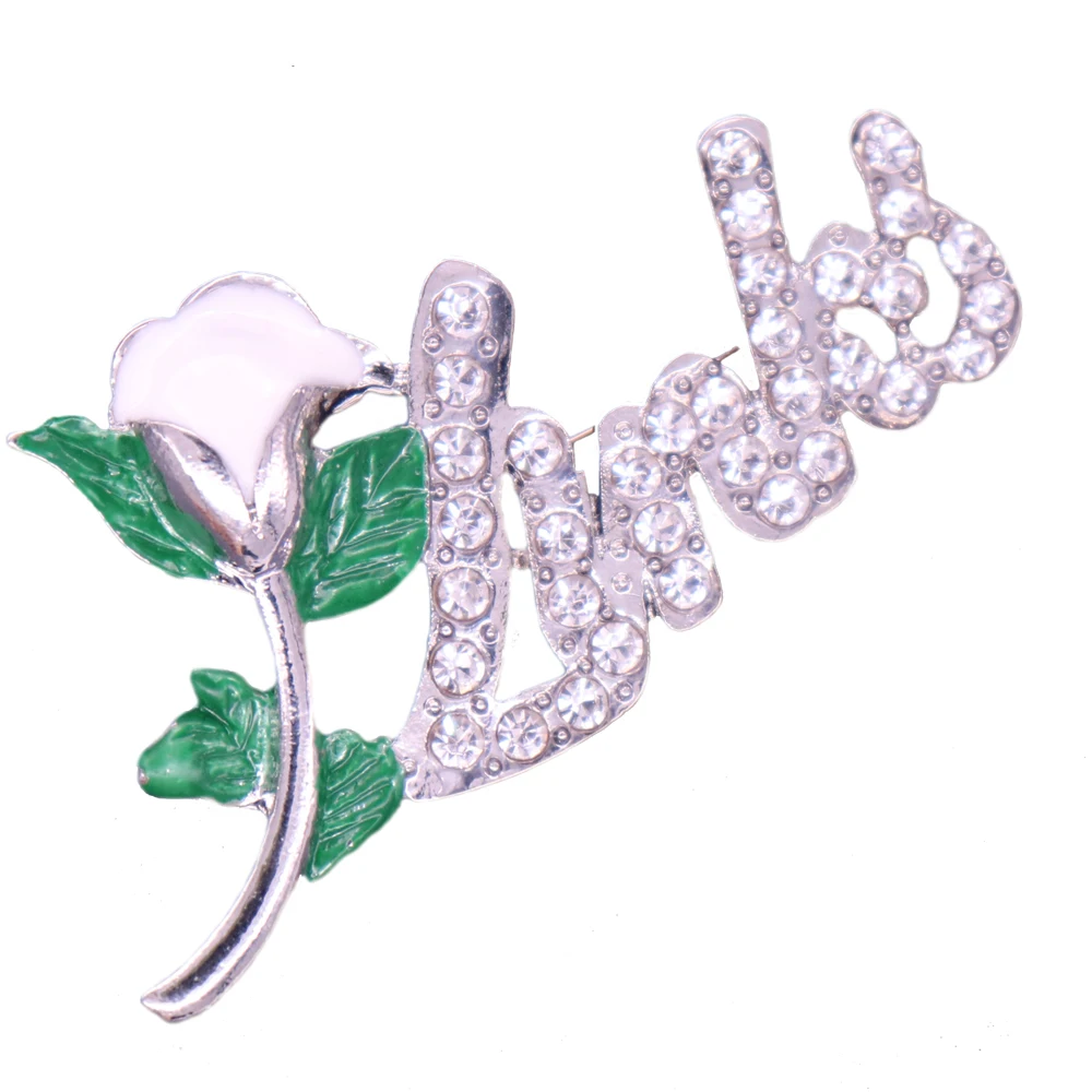 Металлическое белое зеленое ожерелье из австрийского хрусталя, звенья, броши-Значки для лацкана, женские вечерние украшения в подарок