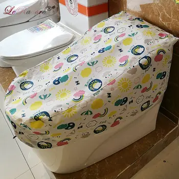 

LeRadore 2018 New Polyester Toilet Seat Cover Floral Print Waterproof Dustproof Toilet Cover Intergration Free Shipping