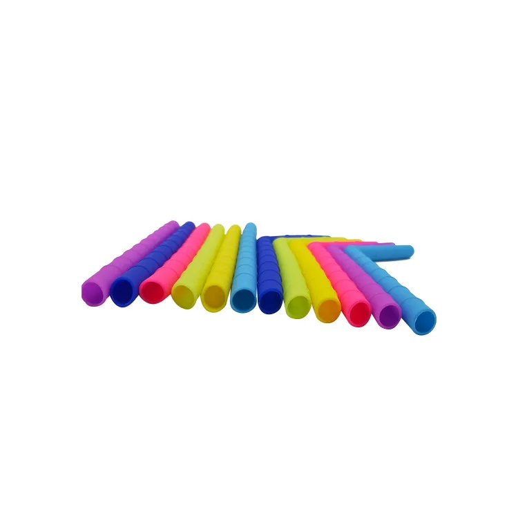 

FDA High Temperature Silicone Tube Drink Straw Environmentally Friendly Cycle Silica Gel Bamboo Shape Bending Straight Pipe