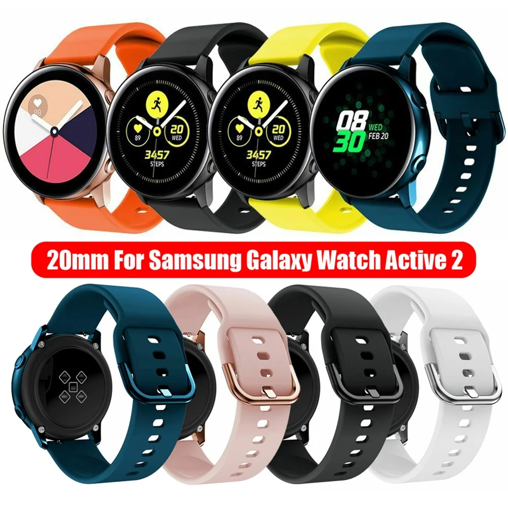Для samsung Galaxy Watch Active 2 20 мм силиконовый сменный ремешок для наручных часов ремешок для часов