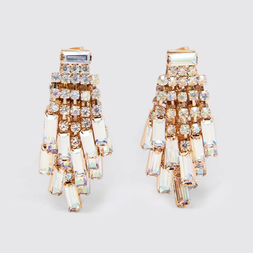 Vedawas ZA очаровательные серьги-капли из органзы для женщин, свадебные Модные цветные серьги-капли с кристаллами, массивные серьги, ювелирные изделия