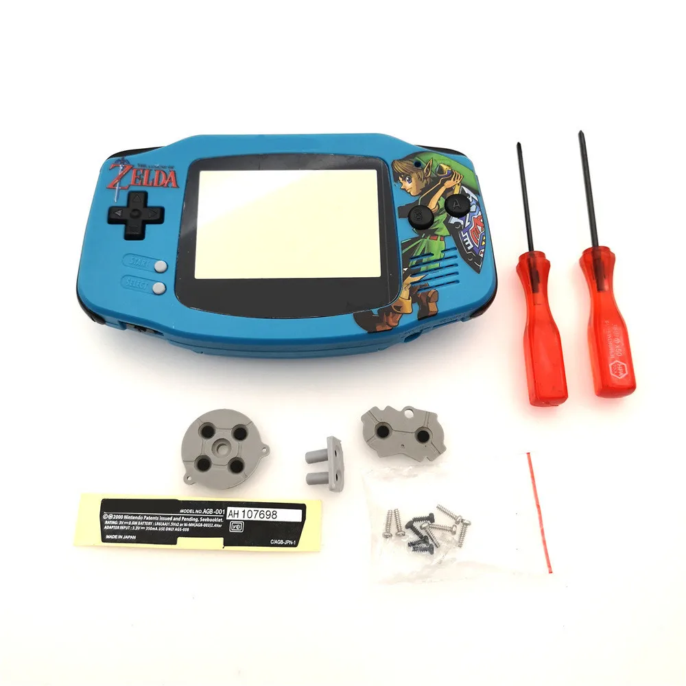 The Legend Skyward Sword Link рисунок DIY Полный Корпус в сборе Оболочка Чехол ж/резиновая накладка кнопки для Gameboy Advance Игровая приставка GBA