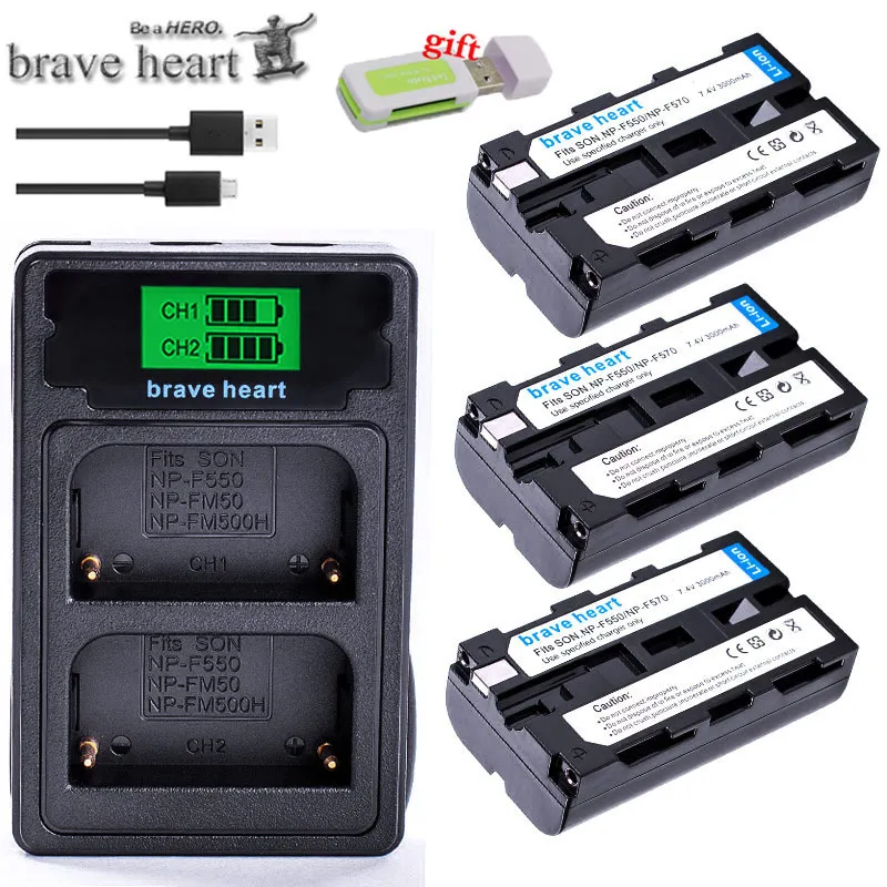 charger and 3battery USB зарядное устройство 4x bateria NP-F570 NP-F550 NP-F330 NP F550 NP F330 F750 Батарея для sony CCD-SC55 CCD-TRV81 DCR-TRV210 MVC-FD81 Hi-8 - Цвет: charger and 3battery