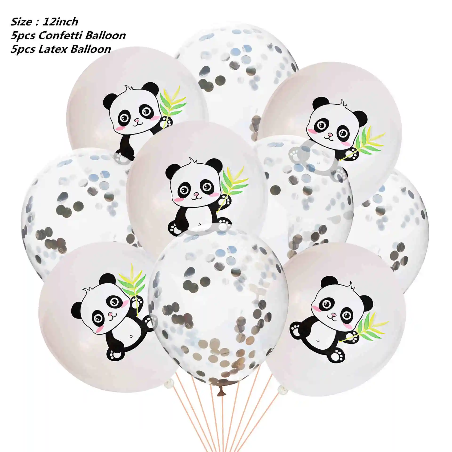 Latex Balloon 10pcs 1 шт./компл. 108 см* 180 см панда одноразовые скатерти панда тематическая вечеринка на день рождения украшения Panda пластиковые скатерти - Цвет: Latex Balloon 10pcs