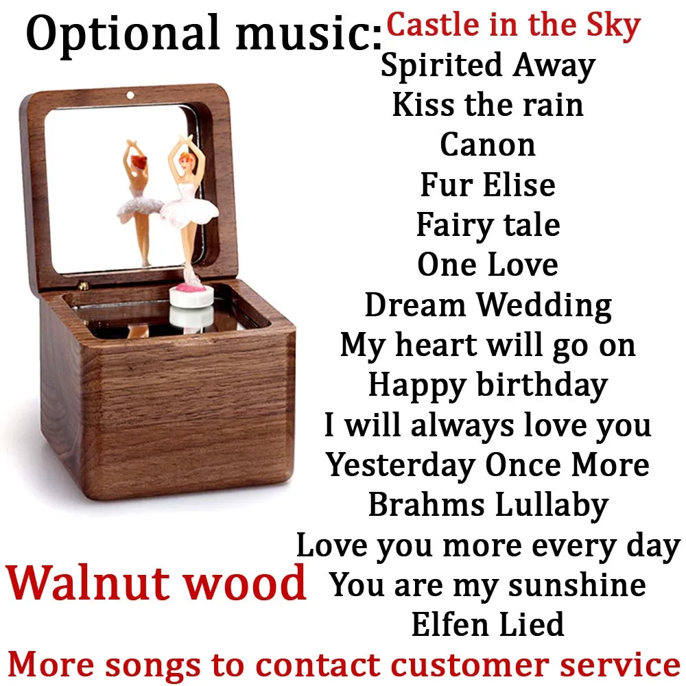 Walnut wood Sinzyo деревянный балетный спиннинг Танцующая девочка музыкальная шкатулка коробка для творчества отправить детский день рождения День Святого Валентина Рождество - Цвет: Walnut wood