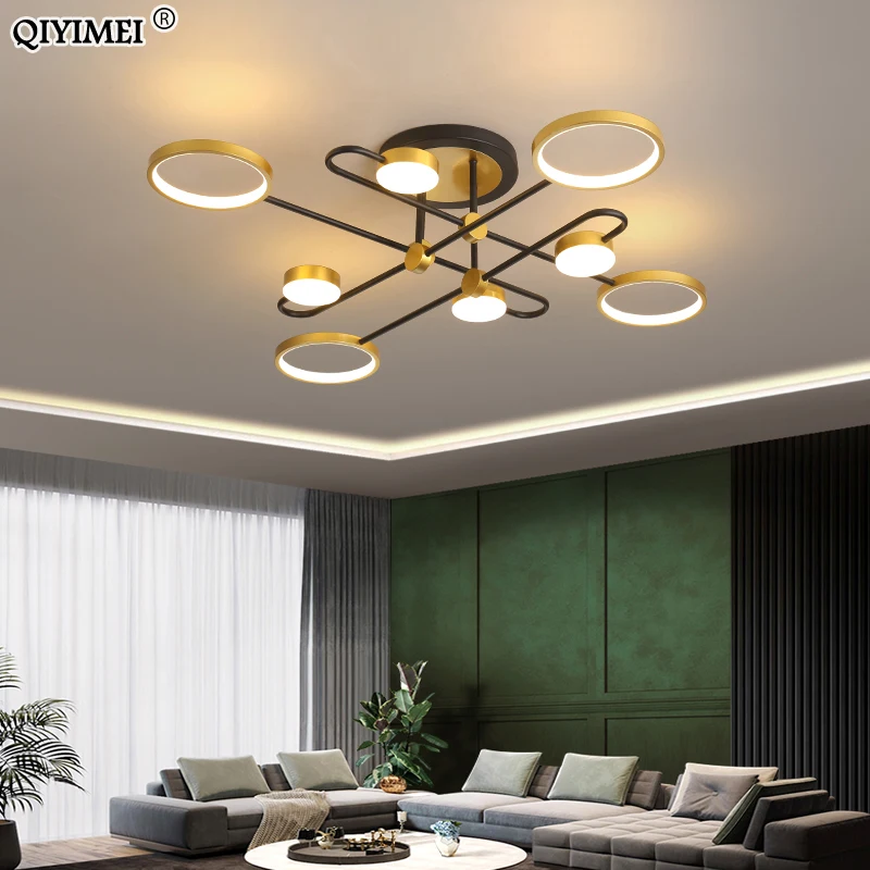 

New Modern LED Chandelier Lights For Living Dining Room Bedroom Nordic Dimming Acrylic Lamps Indoor Lighting With Remote Control