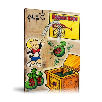 

HD Print Alec Monopoly Oil Painting Home Decor Wall Art on Canvas Richie Playing Basketball Canvas Printings Canvas Painting