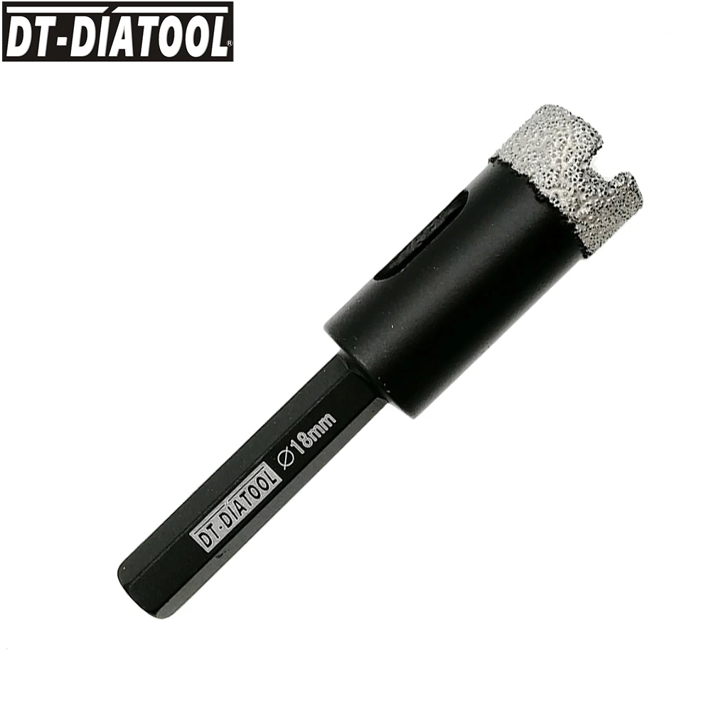 

DT-DIATOOL 1piece Dia 18mm Dry Diamond Drill Core Bits Ceramic Tile Hole Saw Hexagon shank Drilling Bits for Power tools