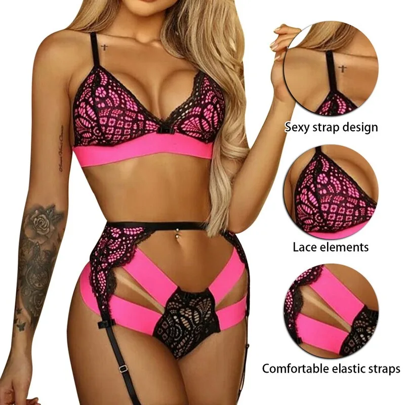 lounge underwear set Sexy Bra And Panties Set Lingerie Embroidery Erotic Bra And G String Thong Brief Sets Intimates Costumes Sex Women's Underwear sexy bra set