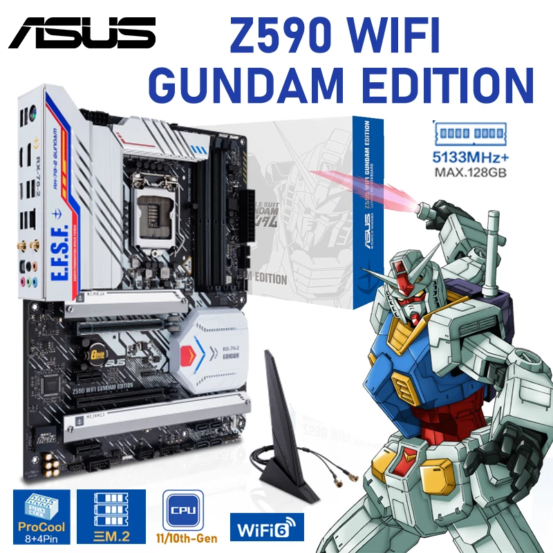 Lga 10 Asus Z590 Wifi Gundam Edition Motherboard 11th Cpu Ddr4 128gb M 2 Usb3 2 Pcie 4 0 Wifi 6 Z590 Placa Mae 10 Mainboard Motherboards Aliexpress