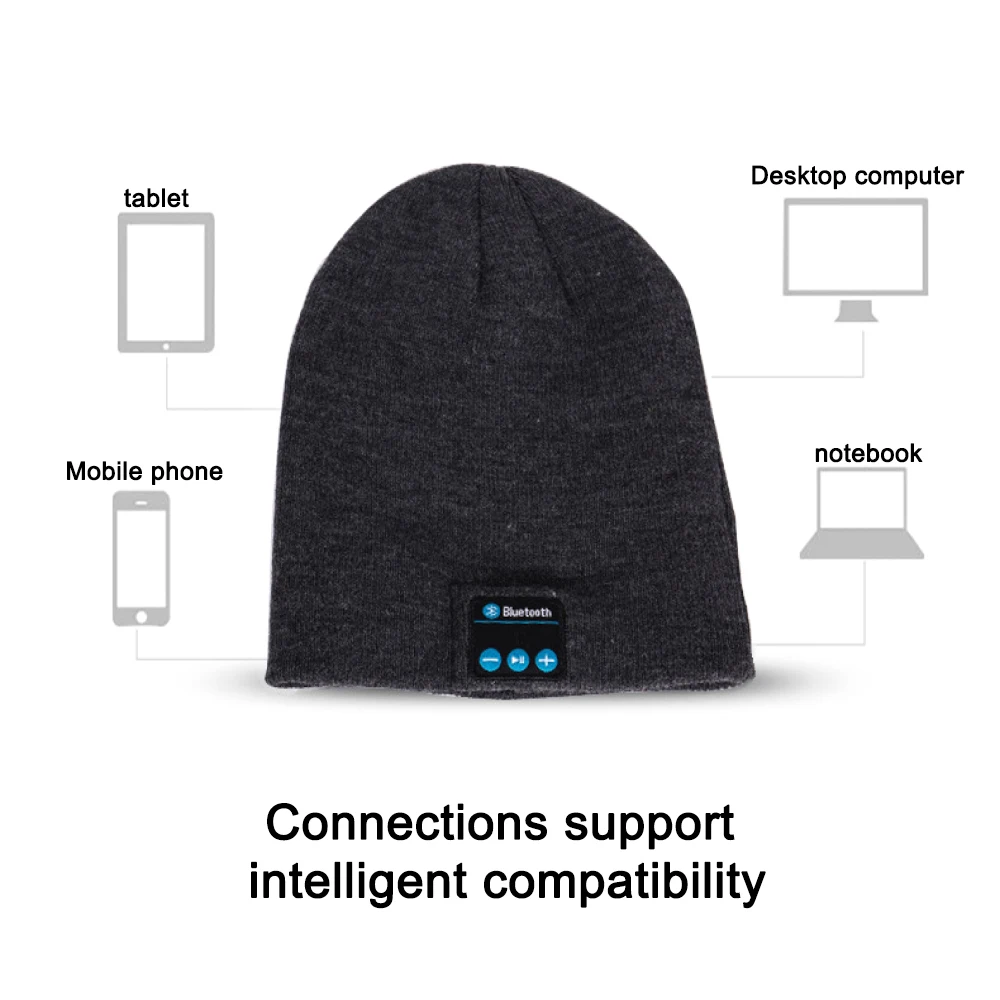 Новые умные беспроводные шапки с Bluetooth, умные беспроводные музыкальные стерео вязаные кепки, разноцветные HD стерео колонки, электронные подарки
