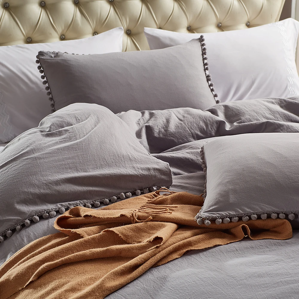 

Hot Bedding Set 3pcs/set Pure Color Fashion Bedding Set Bed Cover Soft Duvet Cover+ 2pcs Pillowcases Bedding Set Queen King Two