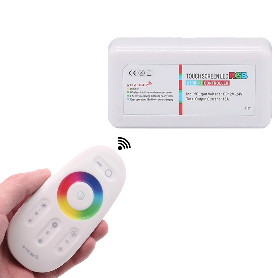 DC12-24V 3 канала 18A RGB светодиодный контроллер 2,4G RF сенсорный экран светодиодный RGB пульт дистанционного управления для RGB светодиодный светильник