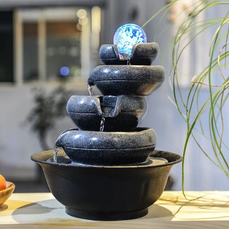 Подарки ручной работы каскадные скальные настольные фонтаны водопад многоуровневый камень для дома и офиса Lucky Fengshui фонтан увлажнитель