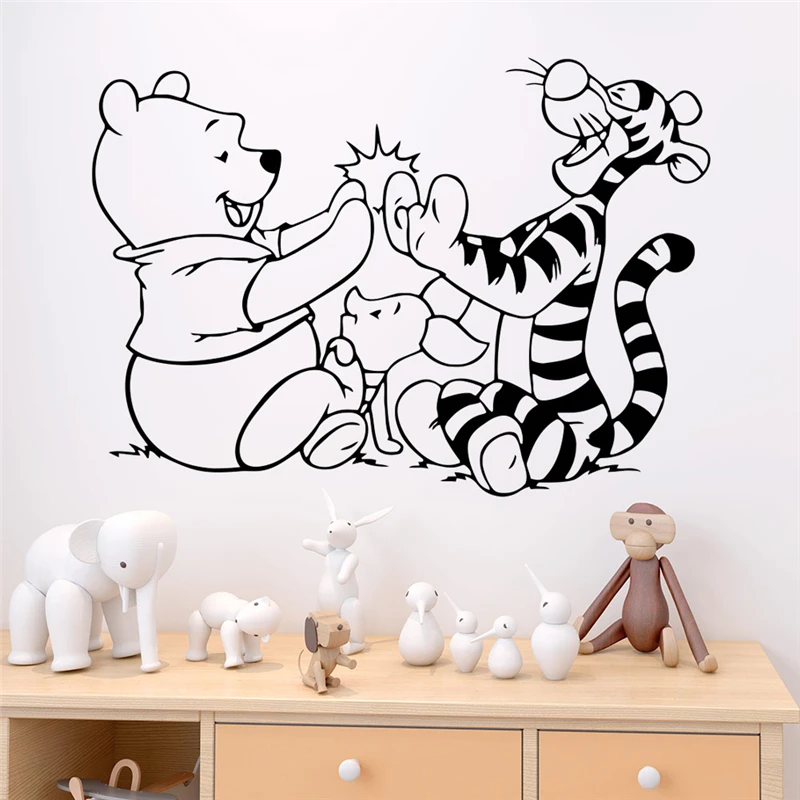 disney winnie the pooh and tigger wall stickers bedroom home decor accessories cartoon decals vinyl mural art diy posters | Дом и сад