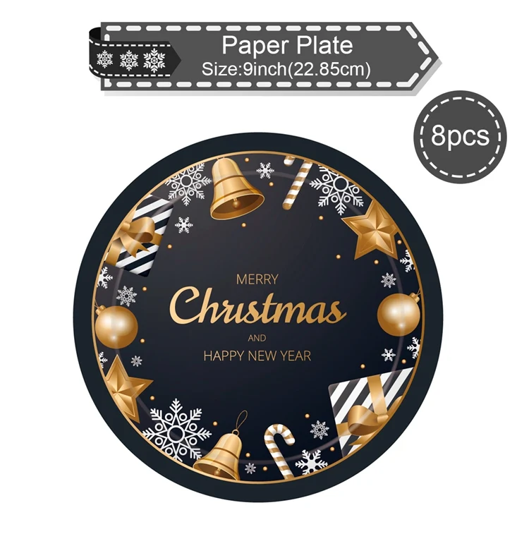 Paper Plate HUIRAN Рождество Санта Клаус чехлы на стулья рождественские украшения для дома Navidad Рождественский Декор подарки счастливый год - Цвет: Paper Plate