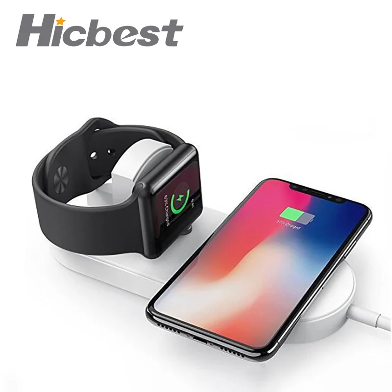 2 в 1 беспроводной зарядный коврик для iPhone индукционный 2в1 11 8 X Airpods Pro Apple Watch 5 4 3 |