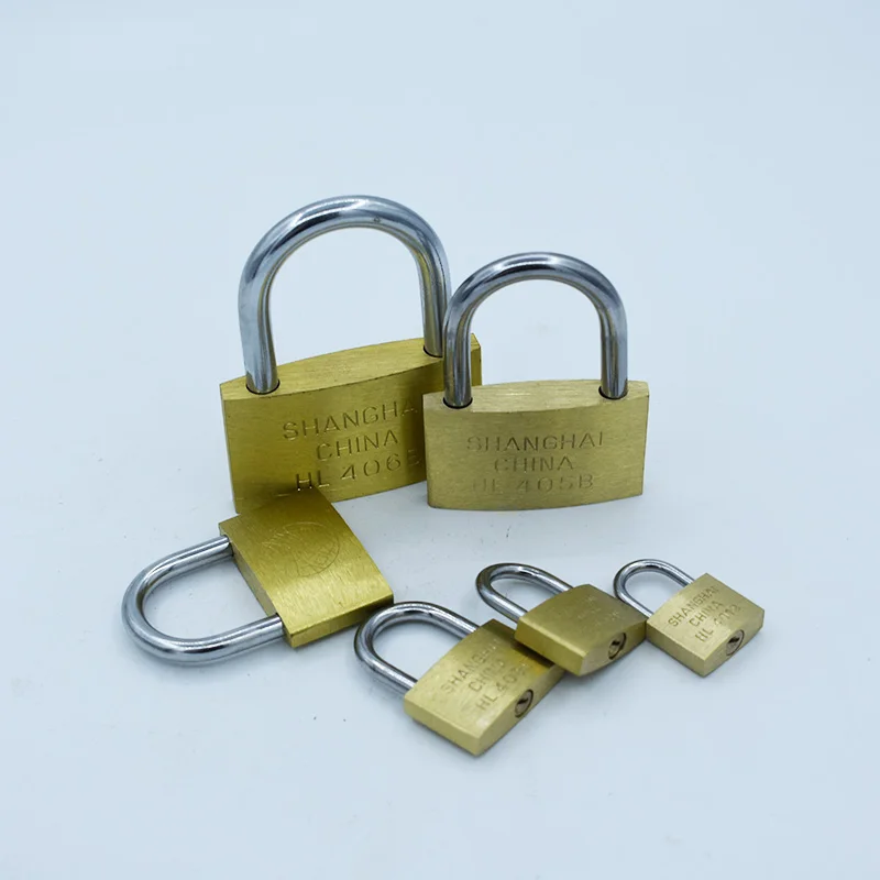 Padlock Brass Lock Travel Luggage Suitcase Gate Lock Anti Rust Keyed Core Include 3 keys 20/25/30/40/50/60mm
